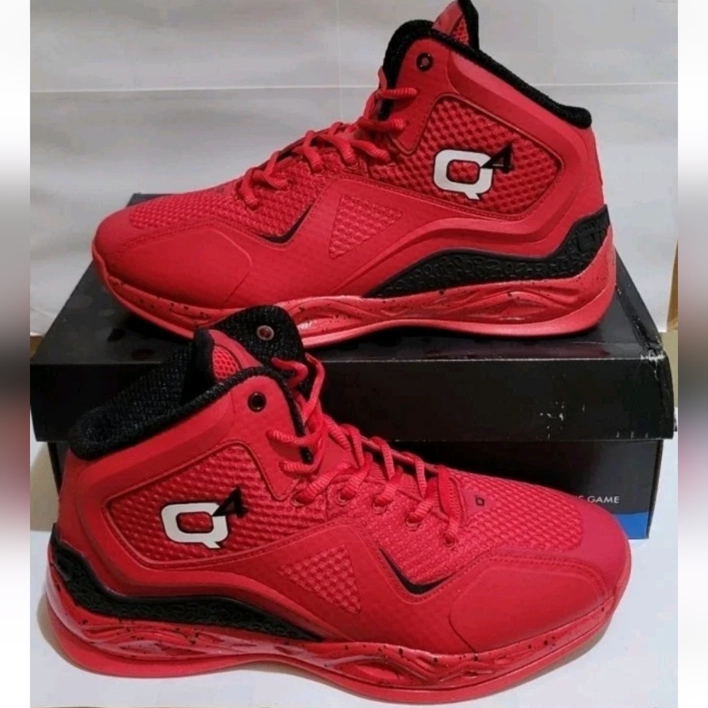Q4 Basketball Racing Red Sneaker Shoes - Picture 4 of 9